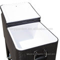 High Quality Rattan All-weather Beverage Beer rectangular Ice Bucket With Tray